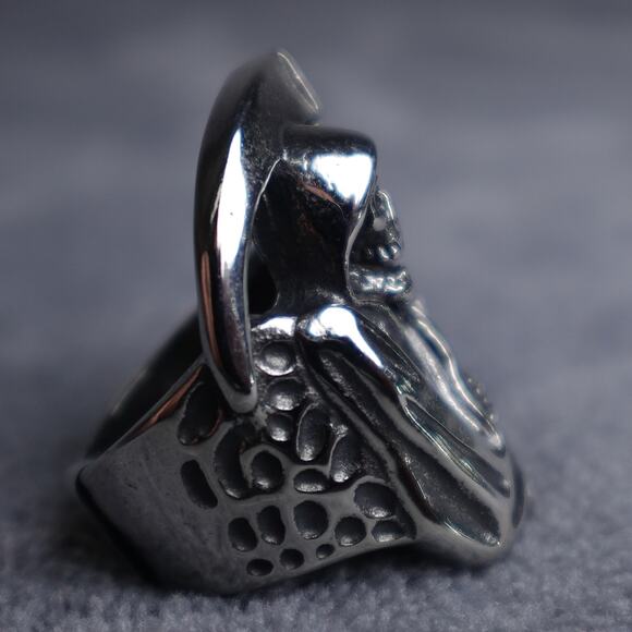 Stainless Steel Grim Reaper Ring Size 13 RSRN-659 - Picture 2 of 6